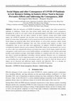 Research paper thumbnail of Social Stigma and other Consequences of COVID-19 Pandemic in Low Resource Setting, in Eastern Africa: Need to Increase Preventive Efforts and Addressing the Consequences, 2020