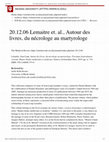 Research paper thumbnail of Lemaitre et. al., Autour des livres, du nécrologe au martyrologe