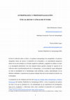 Research paper thumbnail of Antropología y profesionalización: éticas, retos y líneas de futuro