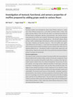 Research paper thumbnail of Investigation of textural, functional, and sensory properties of muffins prepared by adding grape seeds to various flours