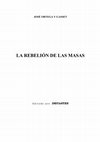 Research paper thumbnail of LA REBELIÓN DE LAS MASAS Editado por INSTANTES