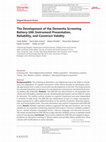 Research paper thumbnail of The Development of the Dementia Screening Battery-100: Instrument Presentation, Reliability, and Construct Validity