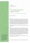 Research paper thumbnail of The shared know-how in Linguistic Bodies