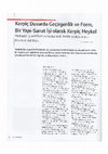 Research paper thumbnail of “Kerpiç Duvarda Geçirgenlik ve Form, Bir Yapı-Sanat İşi olarak Kerpiç Heykel”