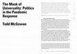 Research paper thumbnail of The Mask of Universality: Politics in the Pandemic Response