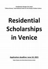 Research paper thumbnail of Venice, Residential Scholarship announcement