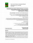 Research paper thumbnail of Evaluating the Impact of Rural Finance on Cocoa Farmers Productivity: A Case Study of Bodi District in Ghana