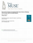 Research paper thumbnail of Beyond Hurt Feelings:Investigating Why Some Victims of Bullying Areat Greater Risk for Suicidal Ideation