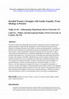 Research paper thumbnail of Kurdish Women's Struggles with Gender Equality: From Ideology to Practice