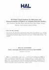 Research paper thumbnail of 3D Point Cloud Analysis for Detection and Characterization of Defects on Airplane Exterior Surface