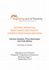 Research paper thumbnail of Internal Migration Remittances and Poverty. Migrating out of Poverty RPC Working Paper 7