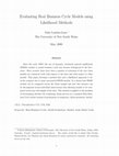 Research paper thumbnail of Evaluating Real Business Cycle Models using Likelihood Methods