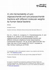 Research paper thumbnail of In vitro fermentability of xylo-oligosaccharide and xylo-polysaccharide fractions with different molecular weights by human faecal bacteria