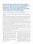 Research paper thumbnail of The Human Bone–Oxidized Titanium Implant Interface: A Light Microscopic, Scanning Electron Microscopic, Back-Scatter Scanning Electron Microscopic, and Energy-Dispersive X-Ray Study of Clinically Retrieved Dental Implants