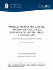 Research paper thumbnail of Proyecto "puesta en valor del archivo histórico de la prelatura de Ayaviri: libros parroquiales