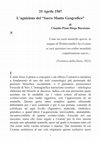 Research paper thumbnail of 25 Aprile 1507 L'agnizione del "Sacro Manto Geografico" (April 25, 1507 The agnition of the Sacred Geographic Mantle)