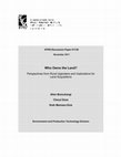 Research paper thumbnail of Who Owns the Land? Perspectives from Rural Ugandans and Implications for Large-Scale Land Acquisitions