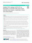 Research paper thumbnail of Soluble CD14 subtype (sCD14-ST) as biomarker in neonatal early-onset sepsis and late-onset sepsis: a systematic review and meta-analysis