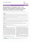 Research paper thumbnail of Seroprevalence of hepatitis B and C virus infection among patients attending serology laboratory of Gondar University Hospital