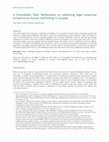 Research paper thumbnail of A Formidable Task: Reflections on obtaining legal empirical evidence on human trafficking in Canada