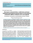 Research paper thumbnail of Borrowers characteristics, credit terms and loan repayment performance among clients of microfinance institutions (MFIs): Evidence from rural Uganda