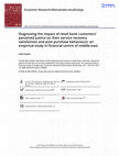 Research paper thumbnail of Diagnosing the impact of retail bank customers’ perceived justice on their service recovery satisfaction and post-purchase behaviours: an empirical study in financial centre of middle east