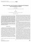 Research paper thumbnail of Historic Dead Sea Level Fluctuations Calibrated with Geological and Archaeological Evidence