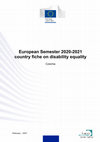 Research paper thumbnail of European Semester 2020-2021 country fiche on disability equality Czechia (2021)