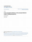 Research paper thumbnail of On the computational efficiency of LES and hybrid RANS-LES models in building aerodynamics