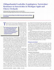 Research paper thumbnail of Obliquebanded leafroller (Lepidoptera: Tortricidae) resistance to insecticides in Michigan apple and cherry orchards