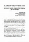 Research paper thumbnail of La participación en comunicación audiovisual: entre la apropiación popular de la tecnología y la ley de mercado