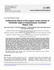 Research paper thumbnail of Antibacterial effects of the organic crude extracts of freshwater algae of Sulaymaniyah, Kurdistan Region, Iraq