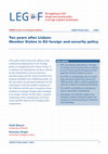 Research paper thumbnail of Ten years after Lisbon: Member States in EU foreign and security policy