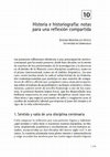 Research paper thumbnail of Historia e Historiografía. Notas para una reflexión compartida, 2021