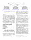 Research paper thumbnail of A reliable natural language interface to household appliances