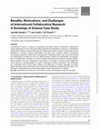 Research paper thumbnail of Benefits, Motivations, and Challenges of International Collaborative Research: A Sociology of Science Case Study