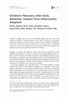 Research paper thumbnail of Children's Recovery after Early Adversity: Lessons from Intercountry Adoption