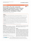 Research paper thumbnail of Out of Africa: the mite community (Arachnida: Acariformes) of the common waxbill, Estrilda astrild (Linnaeus, 1758) (Passeriformes: Estrildidae) in Brazil