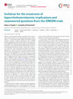 Research paper thumbnail of Inclisiran for the treatment of hypercholesterolaemia: implications and unanswered questions from the ORION trials