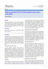 Research paper thumbnail of What can we learn from the COVID pandemic about care of older adults