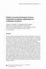 Research paper thumbnail of Global versus local statement of stress constraints in topology optimization of continuum structures