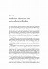 Research paper thumbnail of Partikuläre Identitäten und universalistische Ethiken