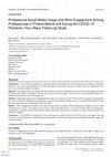 Research paper thumbnail of Professional Social Media Usage and Work Engagement Among Professionals in Finland Before and During the COVID-19 Pandemic: Four-Wave Follow-Up Study