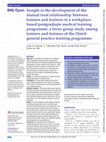 Research paper thumbnail of Insight in the development of the mutual trust relationship between trainers and trainees in a workplace-based postgraduate medical training programme: a focus group study among trainers and trainees of the Dutch general practice training programme