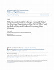 Research paper thumbnail of What Caused the 2016 Chicago Homicide Spike? An Empirical Examination of the 'ACLU Effect' and the Role of Stop and Frisks in Preventing Gun Violence