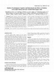 Research paper thumbnail of Medical, psychological, cognitive and educational late-effects in pediatric low-grade glioma survivors treated with surgery only