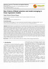 Research paper thumbnail of New Criteria of Model Selection and Model Averaging in Linear Regression Models