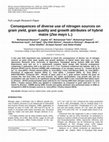 Research paper thumbnail of Consequences of diverse use of nitrogen sources on grain yield, grain quality and growth attributes of hybrid maize (Zea mays L.)