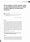 Research paper thumbnail of Peste, brujería y miedo. Apuntes sobre  la comunidad emocional de un clérigo  puritano inglés de la modernidad  temprana