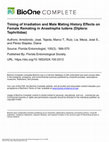 Research paper thumbnail of Timing of Irradiation and Male Mating History Effects on Female Remating in Anastrepha ludens (Diptera: Tephritidae)